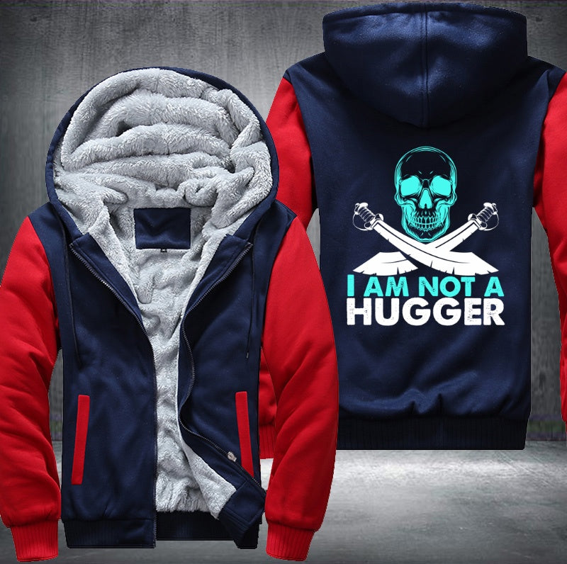 Skull I am not a hugger Fleece Hoodies Jacket