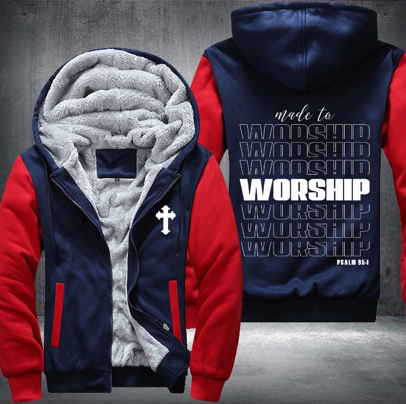 Made to worship PSALM 95:1 Fleece Hoodies Jacket