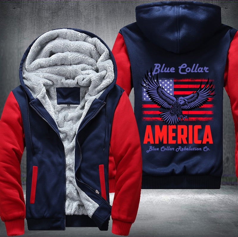 Blue Collar AMERICA Fleece Hoodies Jacket