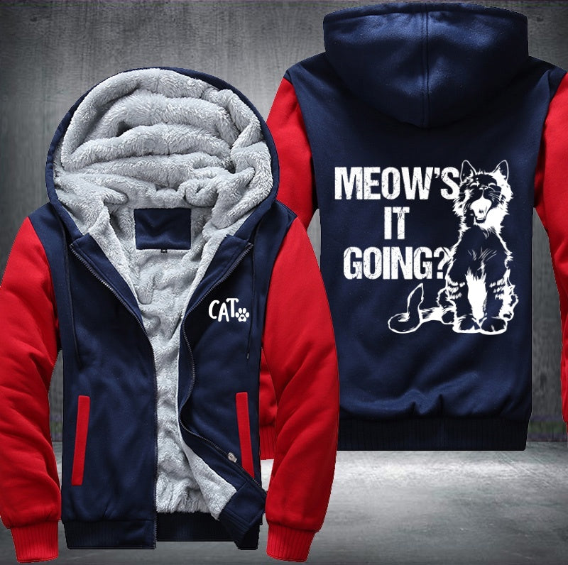 MEOW'S IT GOING? Fleece Hoodies Jacket
