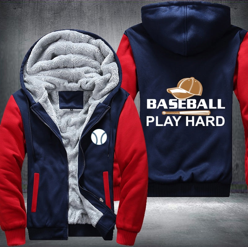 Baseball play hard Fleece Hoodies Jacket