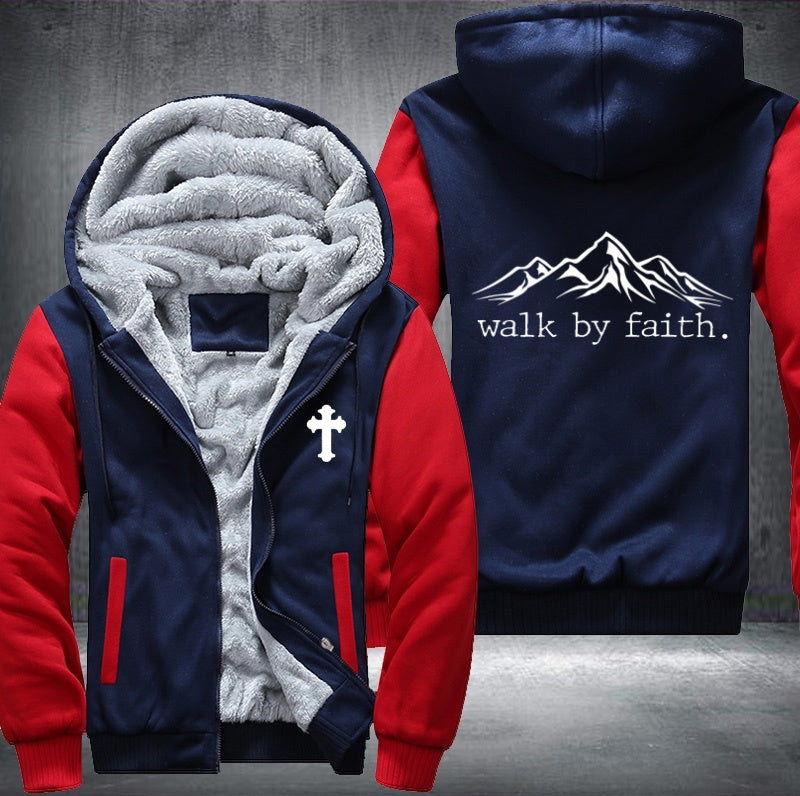 Walk by faith Fleece Hoodies Jacket