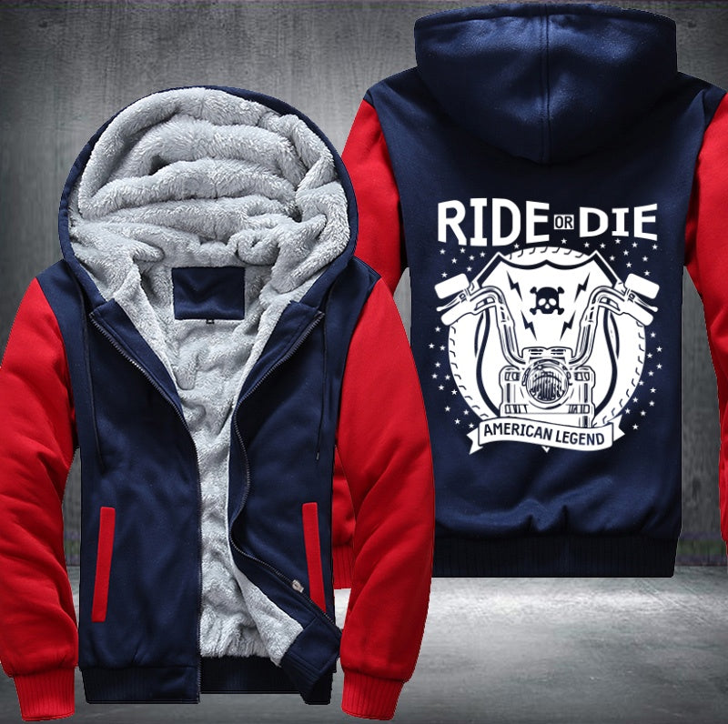 Ride or die American legend Fleece Hoodies Jacket