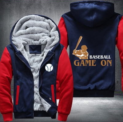 Baseball game on Fleece Hoodies Jacket