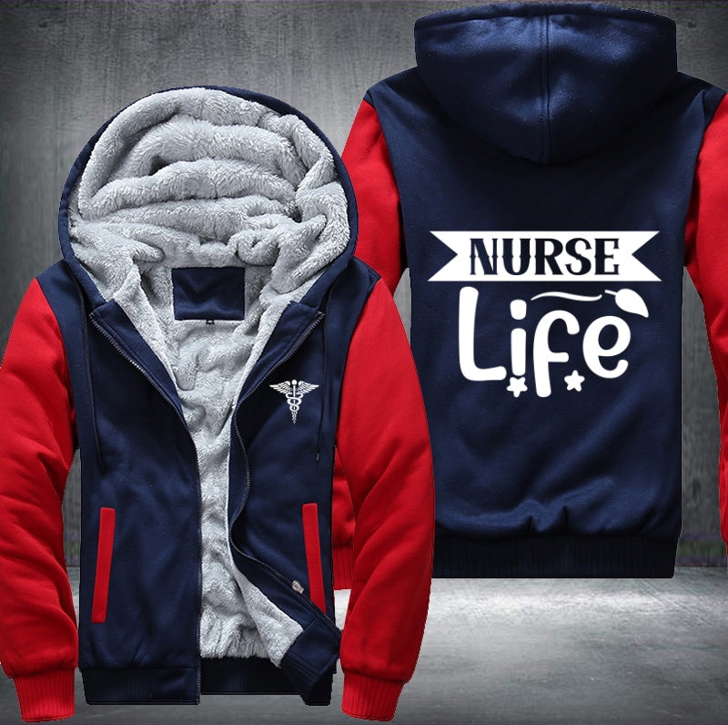 Nurse life printed Fleece Hoodies Jacket