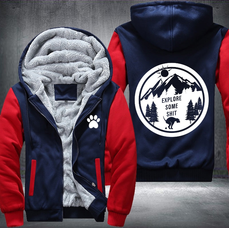 Dog explorer some shit Fleece Hoodies Jacket
