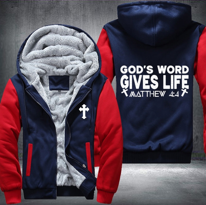 God word gives life matthew 4:4 Fleece Hoodies Jacket