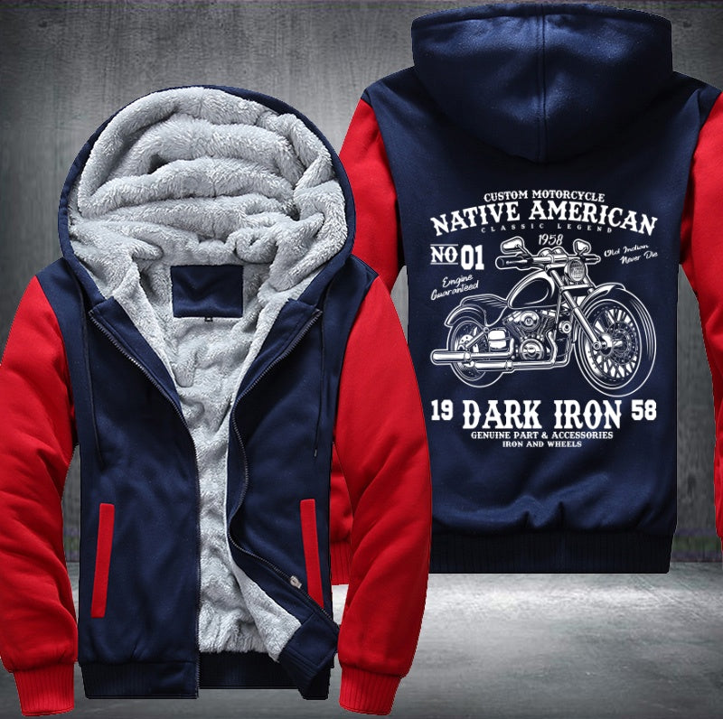 Custom motorcycle native American Fleece Hoodies Jacket