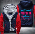 Will trade medical advice for tacos printed Fleece Hoodies Jacket