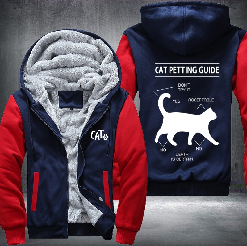 CAT PETTING GUIDE Fleece Hoodies Jacket