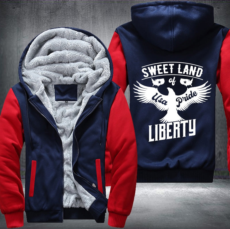 USA PRIDE SWEET LAND OF LIBERTY Fleece Hoodies Jacket