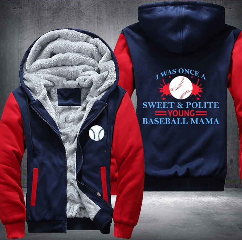 Sweet and Polite young Baseball Mama Fleece Hoodies Jacket