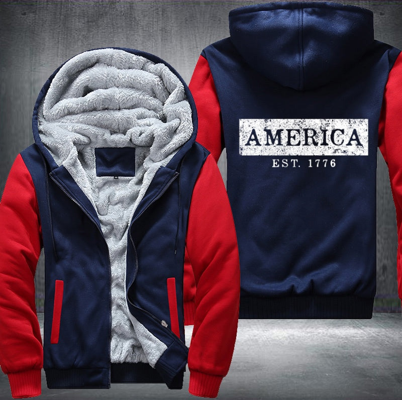 AMERICA EST. 1776 Fleece Hoodies Jacket