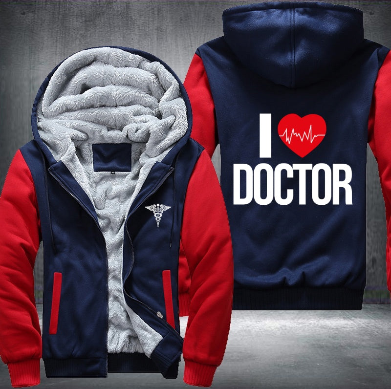 I love doctor printed Fleece Hoodies Jacket
