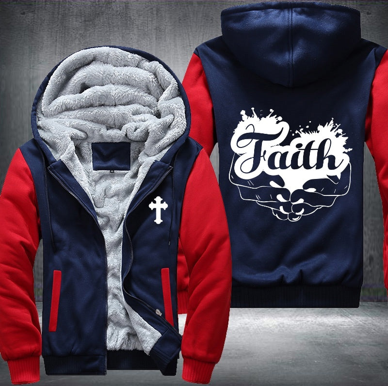 Faith Heart on hand Fleece Hoodies Jacket