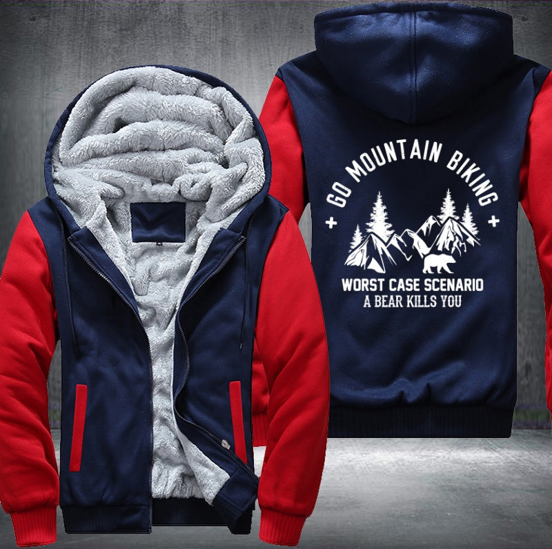 GO MOUNTAIN BIKING Fleece Hoodies Jacket