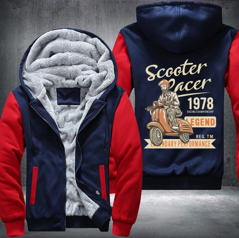 Scooter racer 1978 legend Fleece Hoodies Jacket