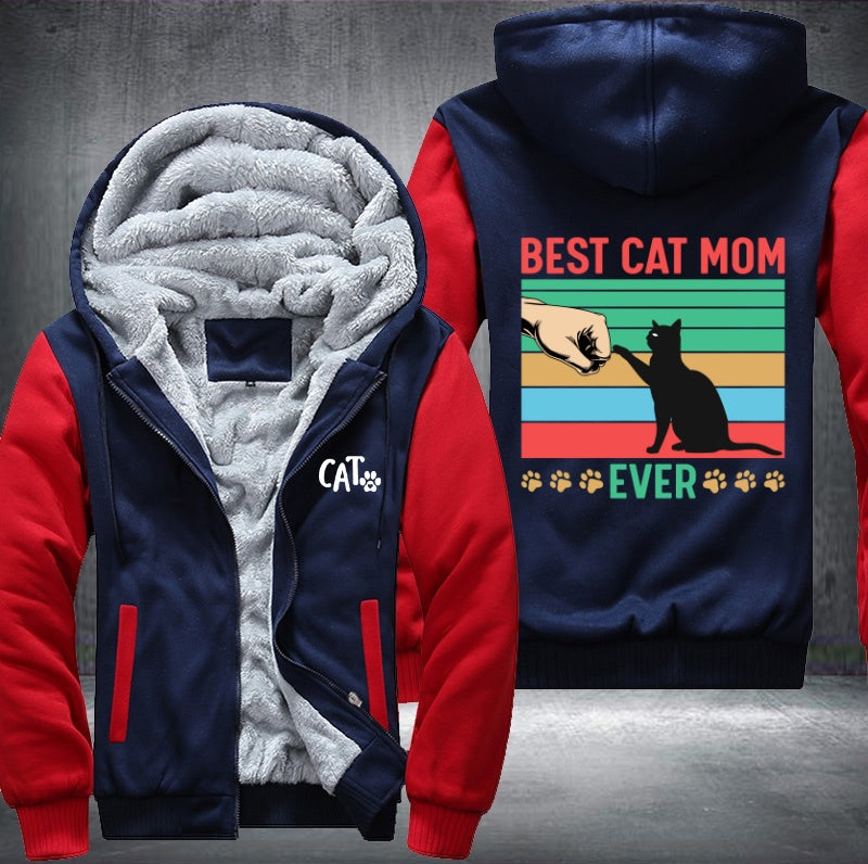 BEST CAT MOM EVER Fleece Hoodies Jacket