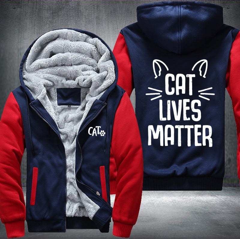 CAT LIVES MATTER Fleece Hoodies Jacket