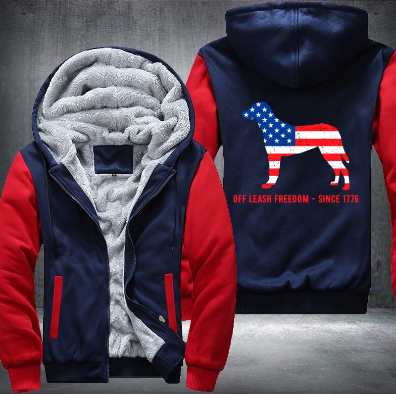 OFF LEASH FREEDOM SINCE 1776 Fleece Hoodies Jacket