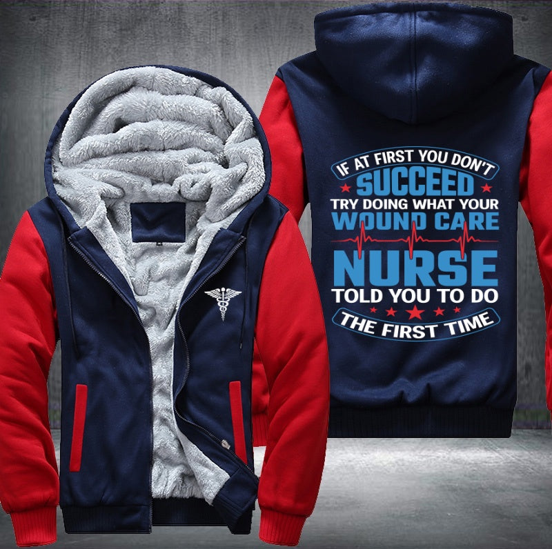 Succeed wound care nurse Fleece Hoodies Jacket