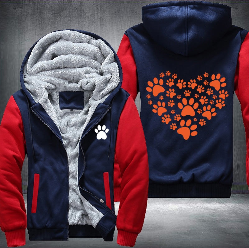 Dog heart Fleece Hoodies Jacket