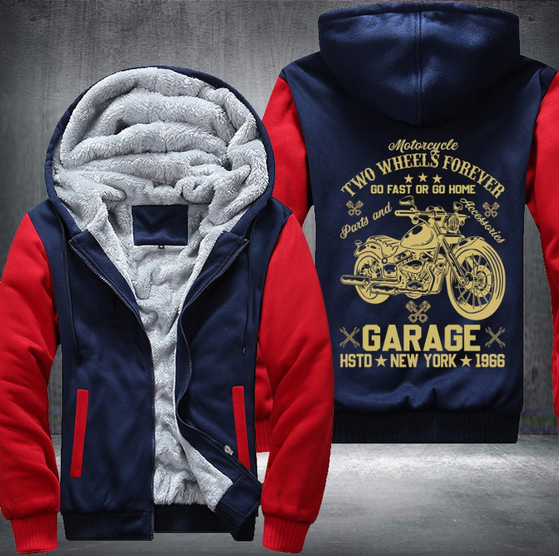 Two wheels forever Fleece Hoodies Jacket