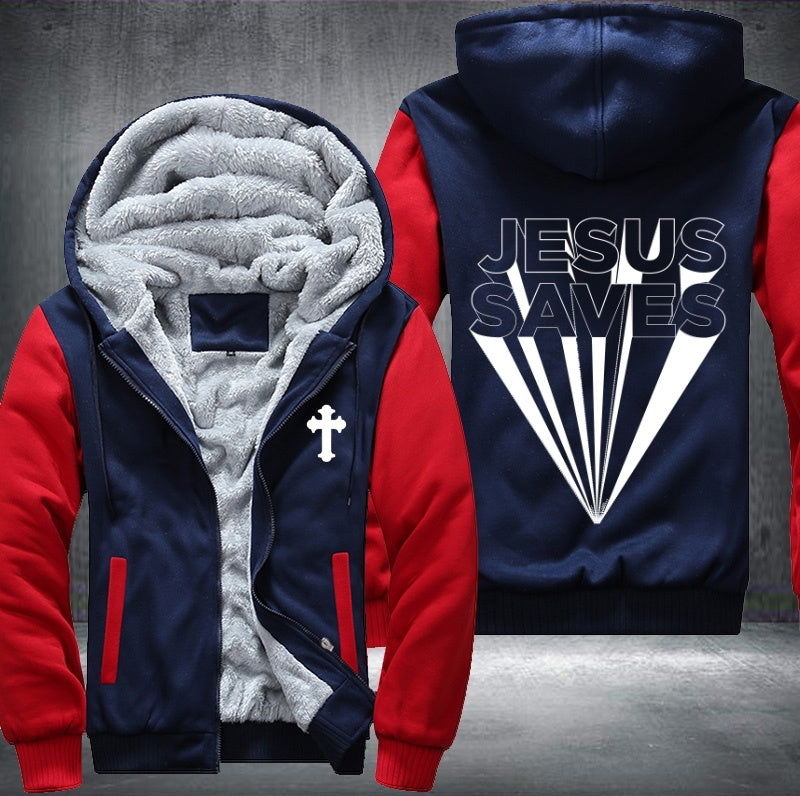 Jesus saves design Fleece Hoodies Jacket