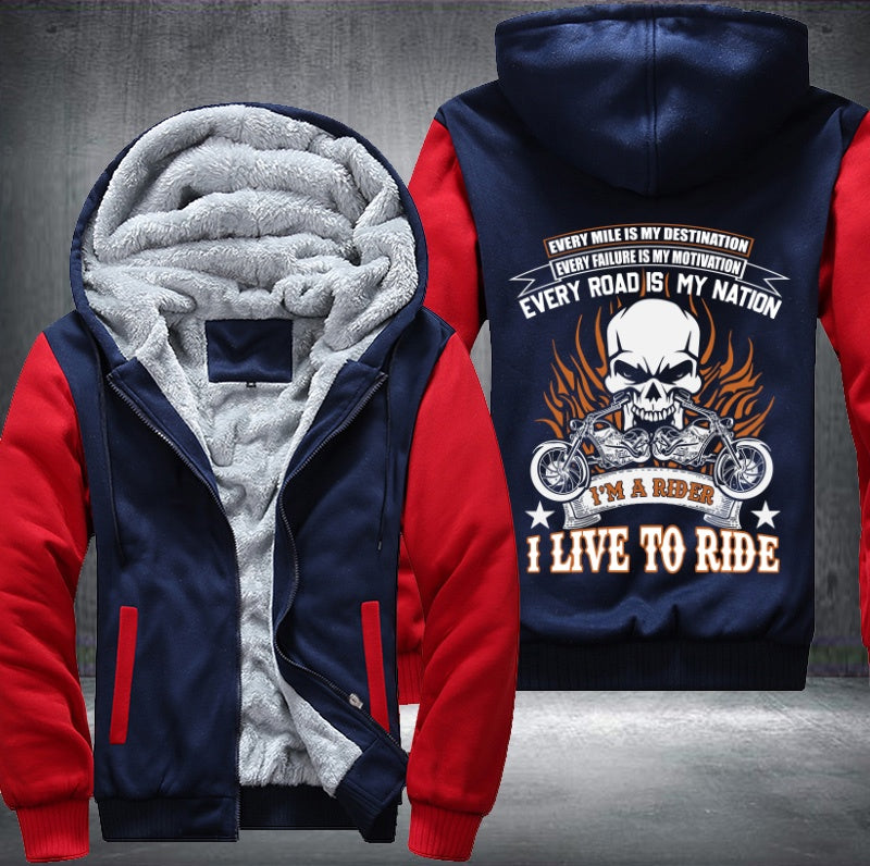I'm a rider I live to ride Fleece Hoodies Jacket