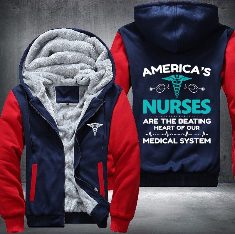 America's nurses are the beating heart of our medical system Fleece Hoodies Jacket