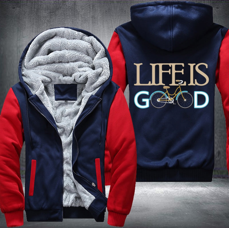 LIFE IS GOOD BICYCLE Fleece Hoodies Jacket