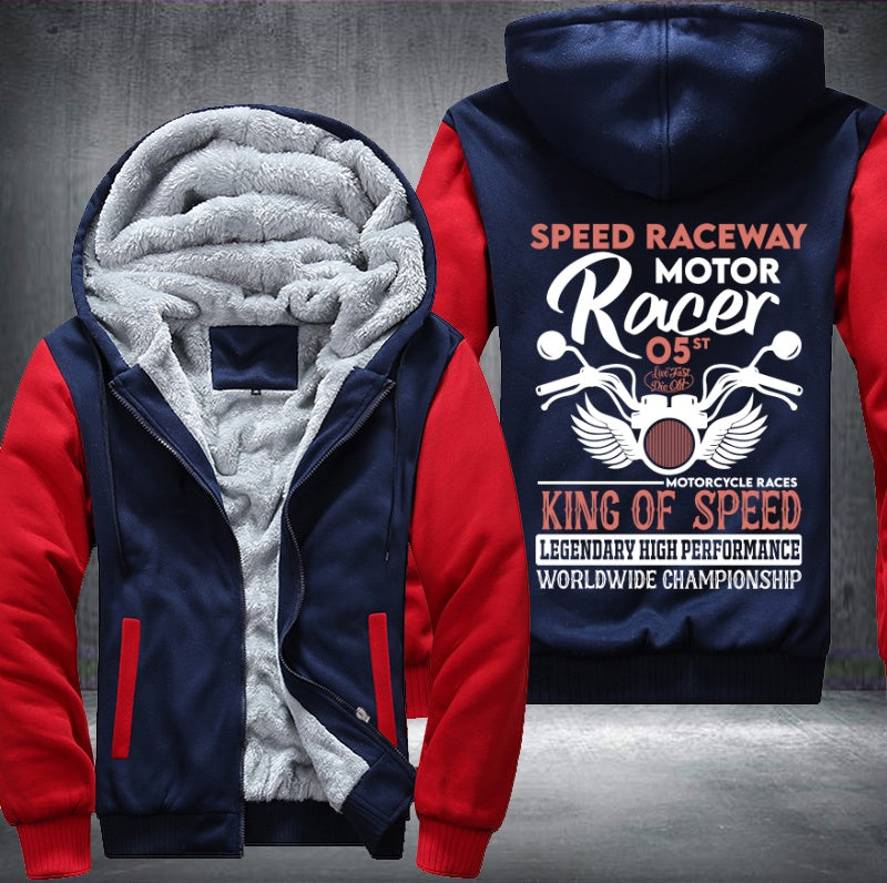 Speed raceway motor racer Fleece Hoodies Jacket