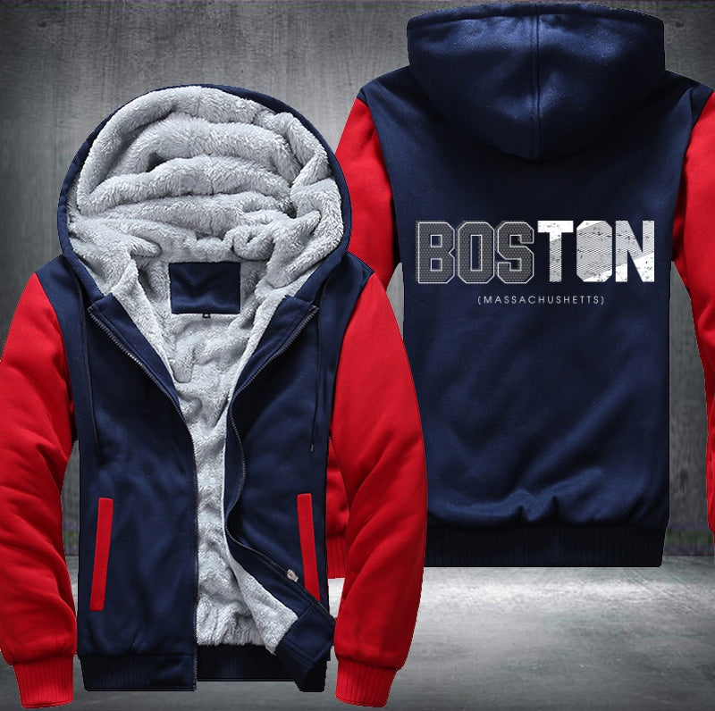 Boston Massachusetts Fleece Hoodies Jacket