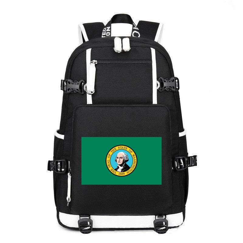 Flag of Washington printing Canvas Backpack