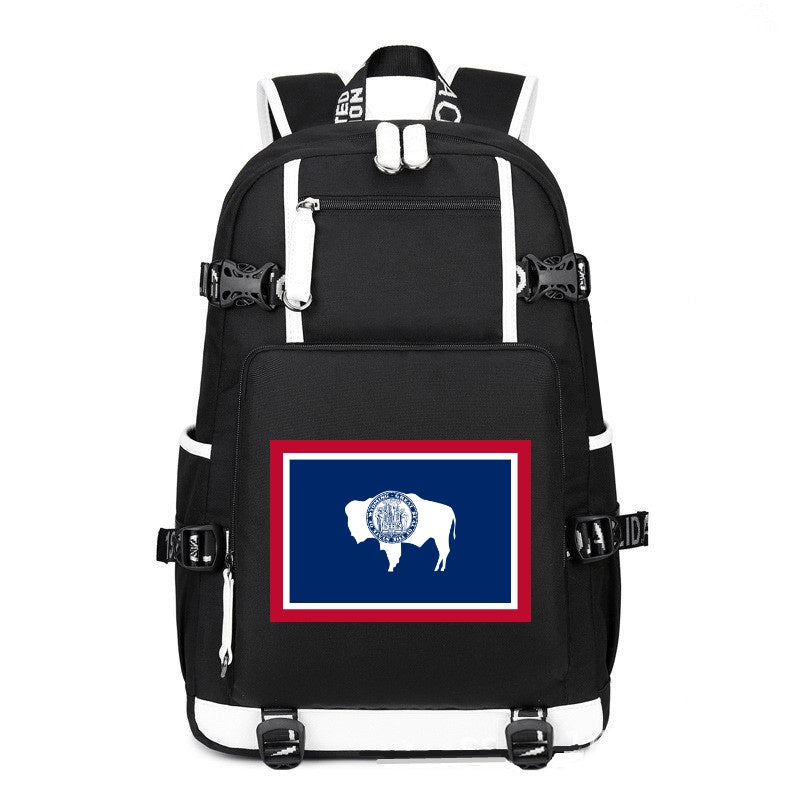 Flag of Wyoming printing Canvas Backpack